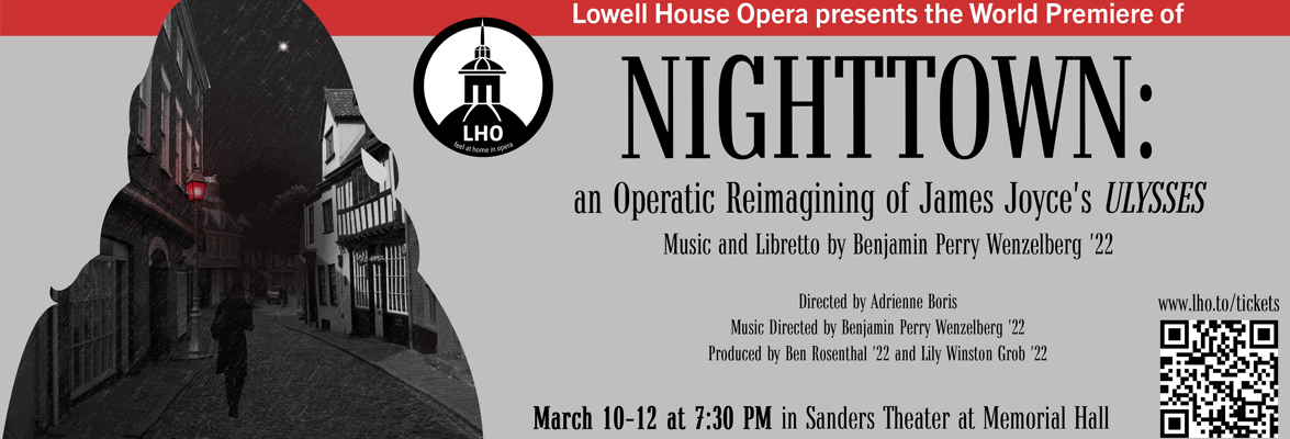 Lowell House Opera title with shadow figure