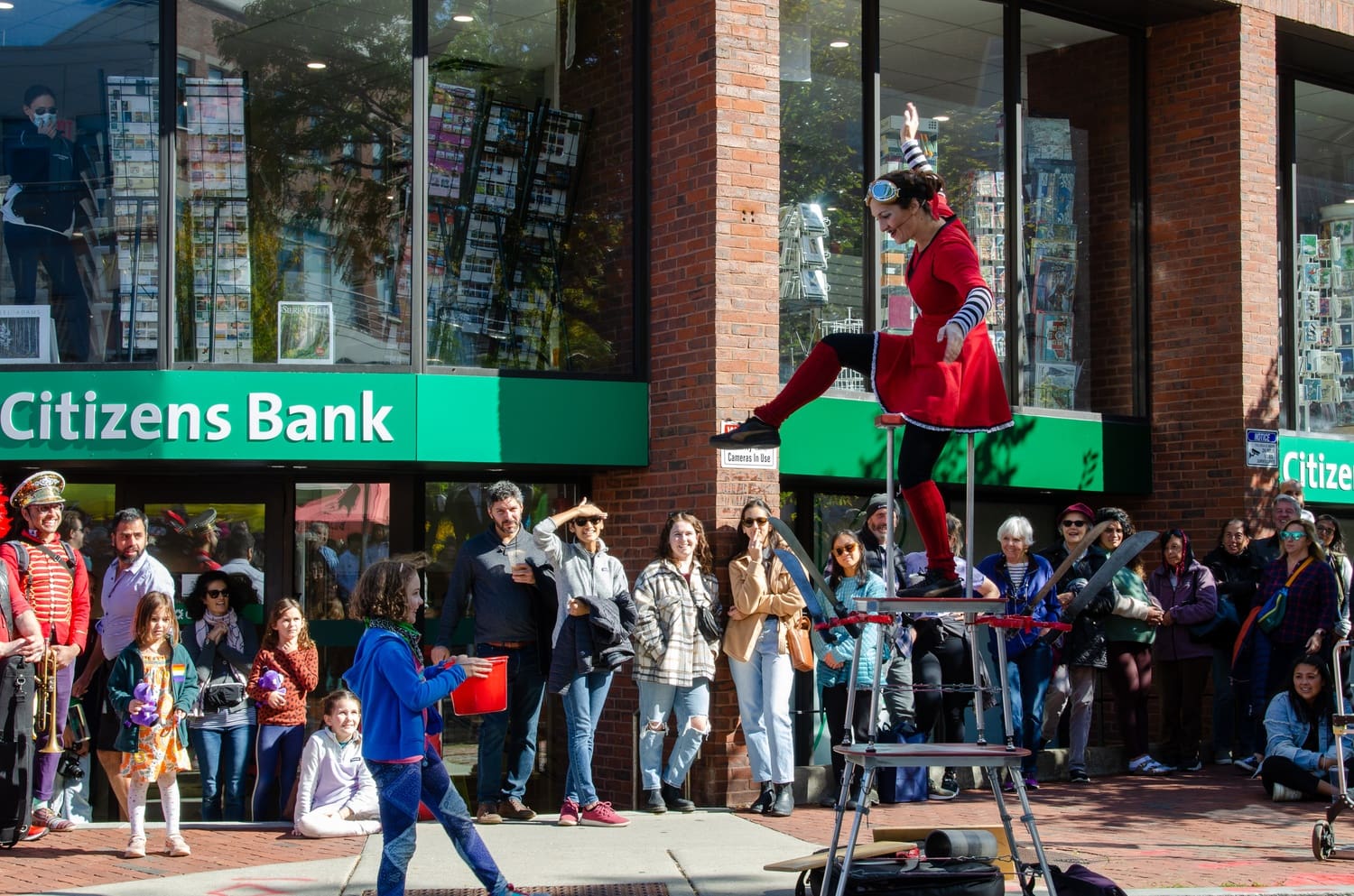 Acrobats wowed audiences in Brattle Square.