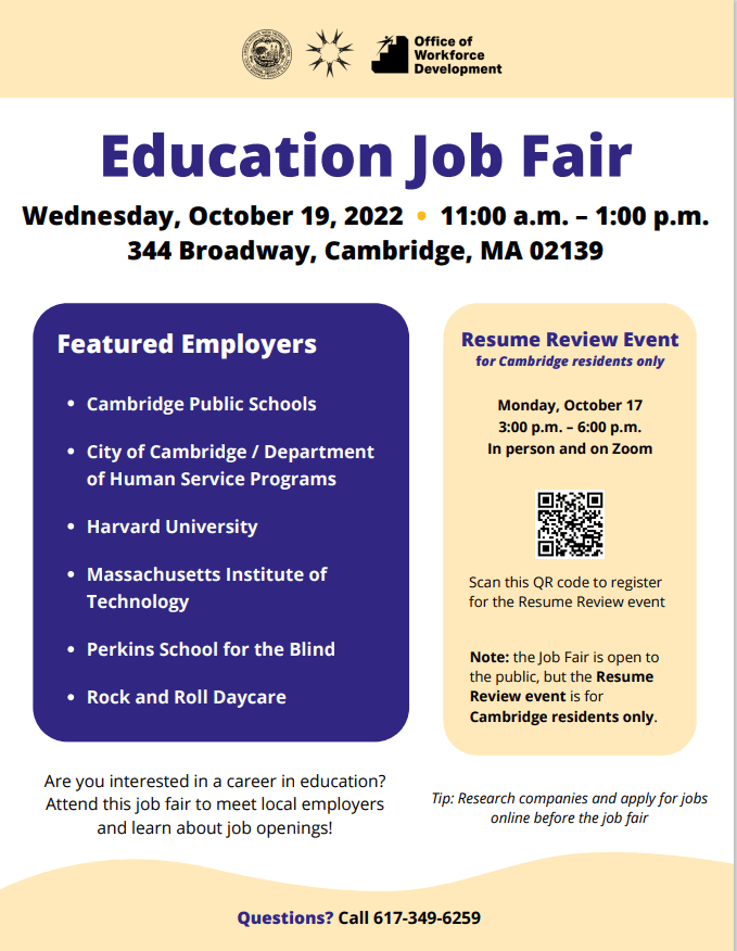 Education Job Fair Harvard Square