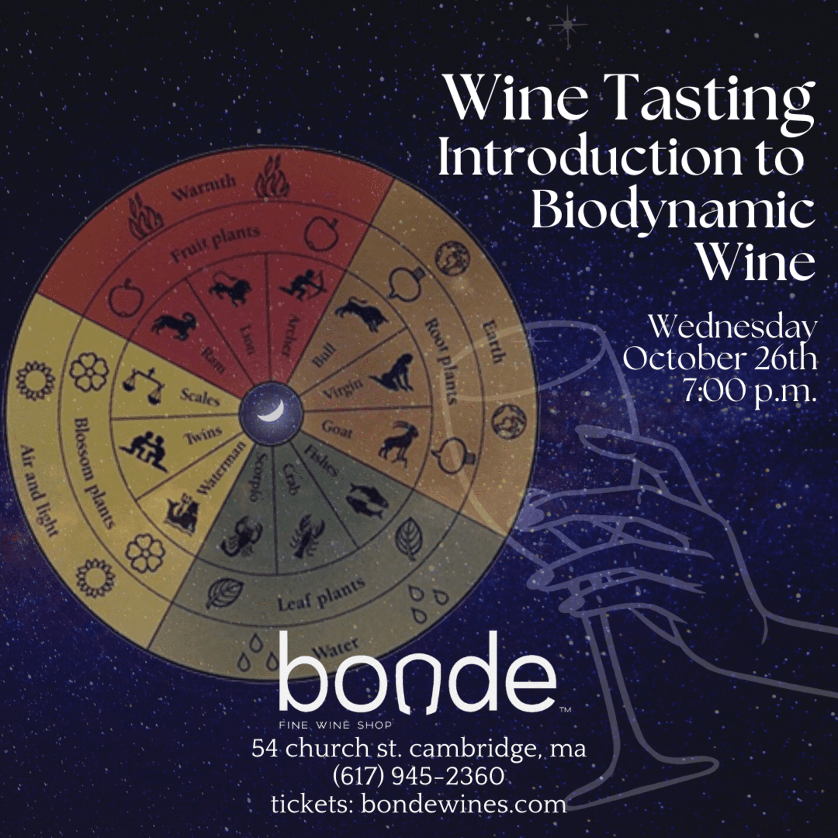 Introduction to Biodynamic Wine - Wine Tasting & Class - Wednesday, October 26, 7:00 p.m.