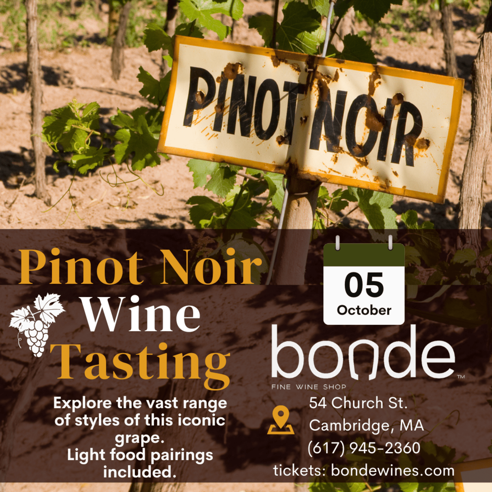 Pinot Noir Wine Tasting - Wednesday, October 5th, 7:00 pm