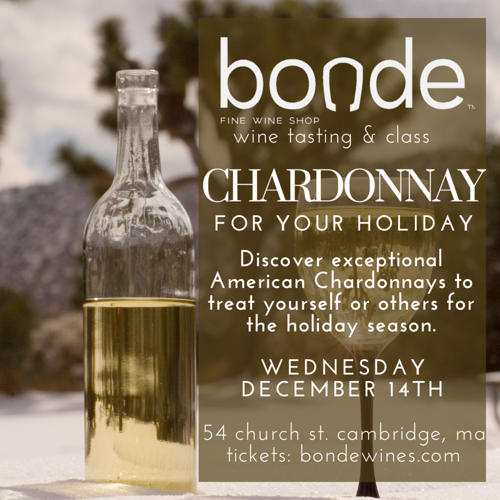 Chardonnay for Your Holiday - Wine Tasting & Class - Wednesday, December 14, 7:00 p.m.