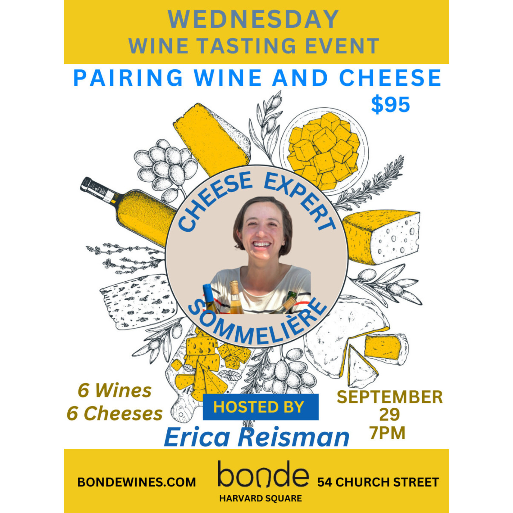 Cheese & Wine - Wine Tasting & Class - Wednesday September 13, 7PM