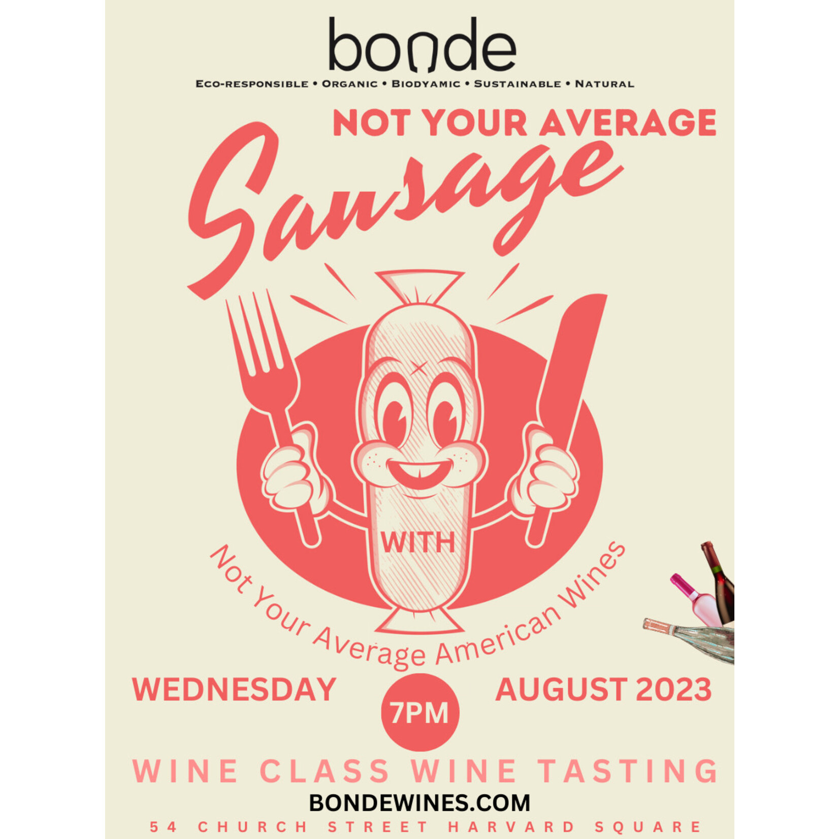 Not your average sausage & Wine - Wine Tasting & Class - Wednesday August 23, 7PM