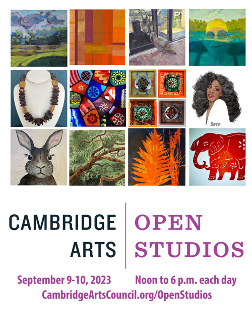 Images of artworks by artists participating in Cambridge Arts | Open Studios on Sept. 9 and 10, 2023.