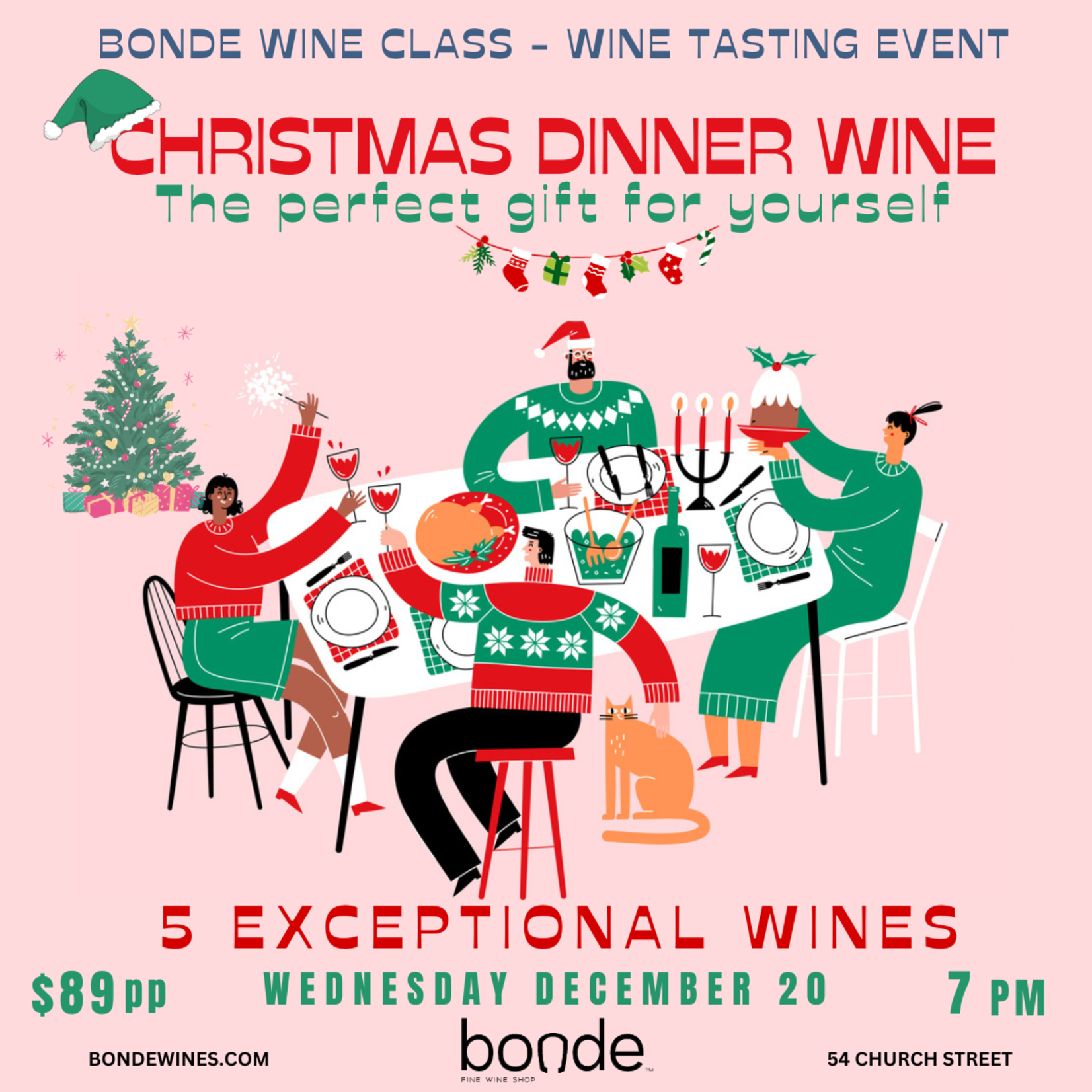 Christmas Dinner - Wine Tasting & Class - Wednesday December 20 2023, 7PM