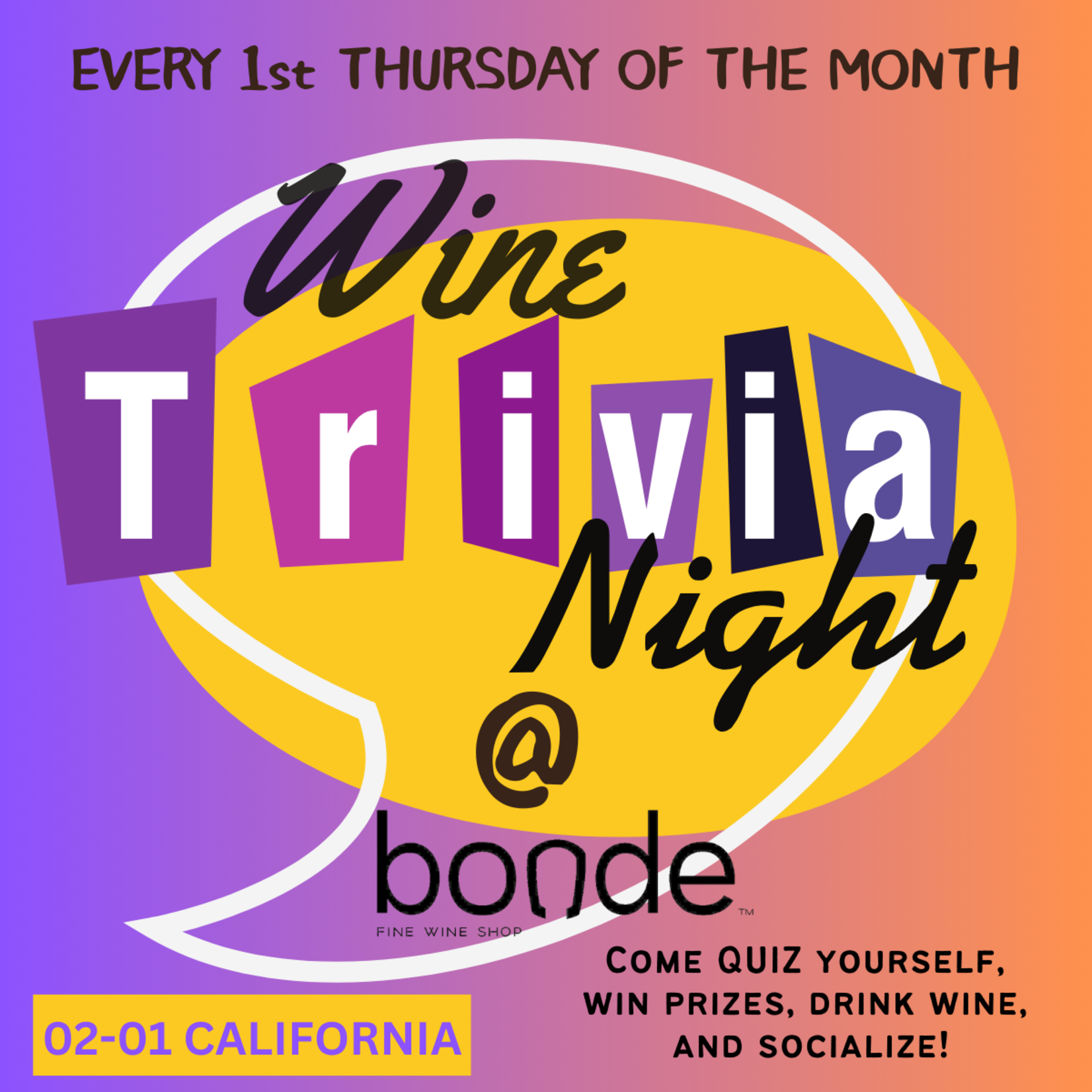 Wine Trivia Night: California - Thursday February 1st 2024