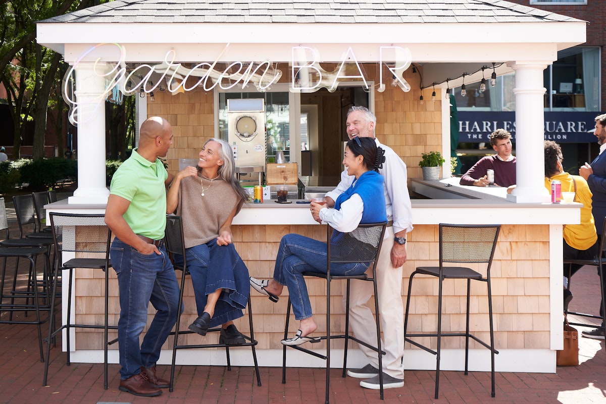 a group of people sitting at a table