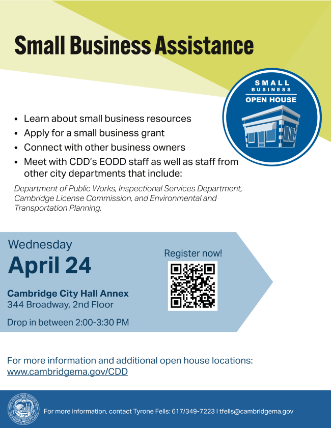 Small Business Open House at EOD – Wednesday April 24, 2:00pm to 3:30pm