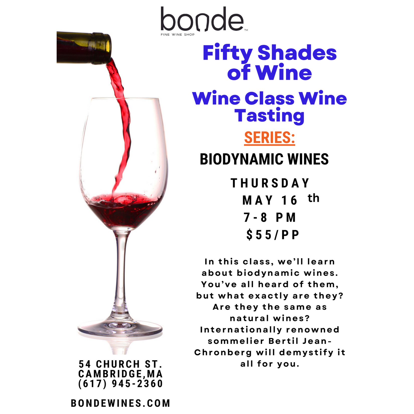 Fifty Shades of Wine Series: What are Biodynamic Wines? - Wine Tasting Class - Thursday May 16th 2024