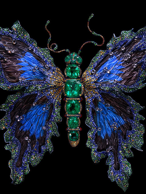 Butterly made of emeralds